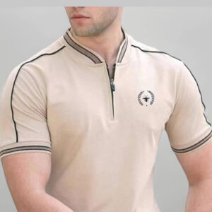 Man's Stand collar zipper T-Shirt