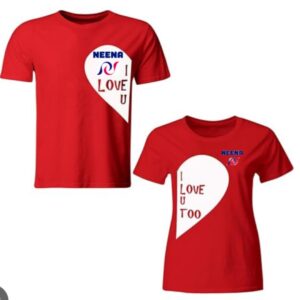 Couple Love Print Round Neck T-Shirt